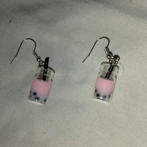 Pink Boba Earrings